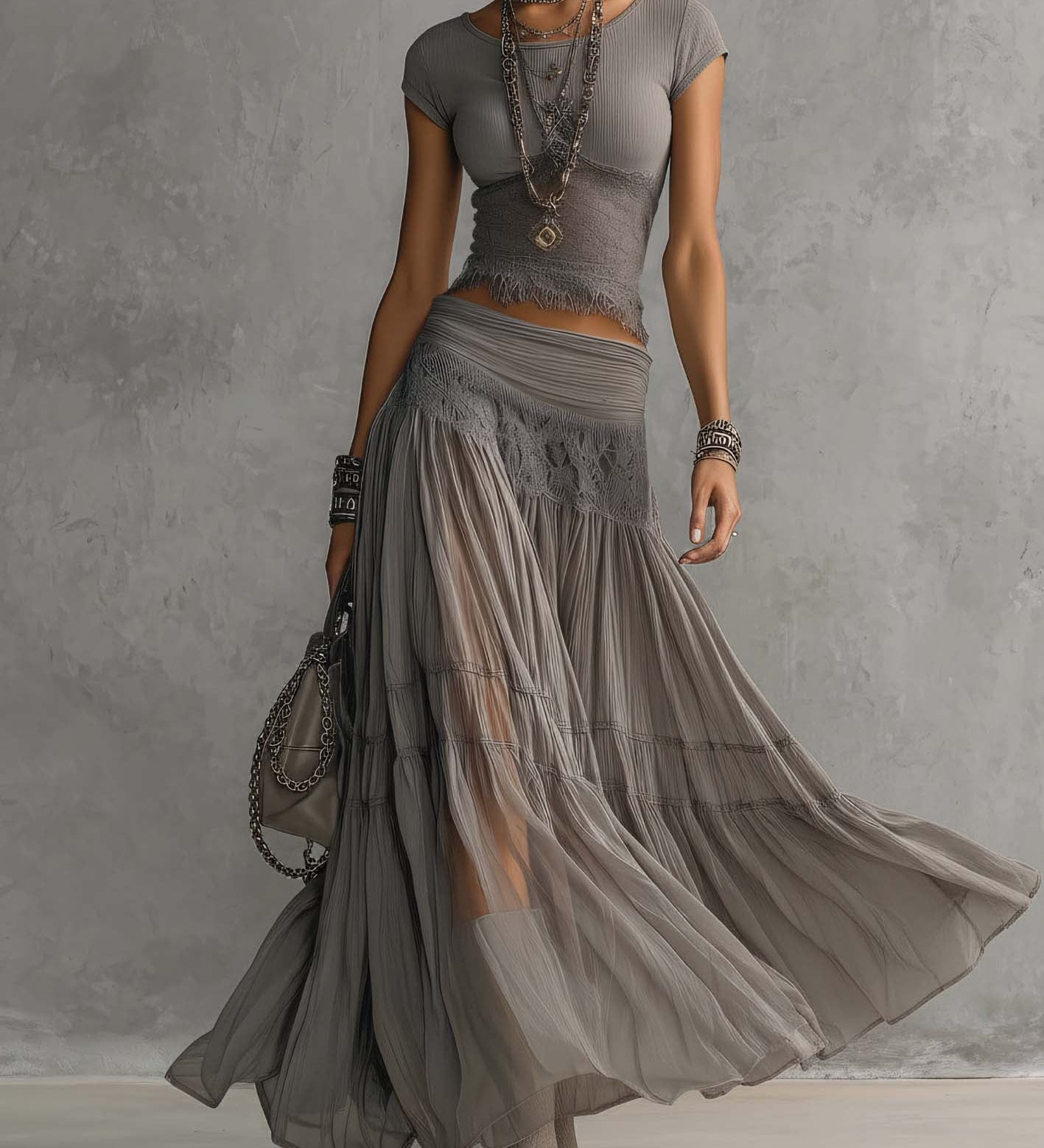 Elenagh | Lace Top & Skirt Set