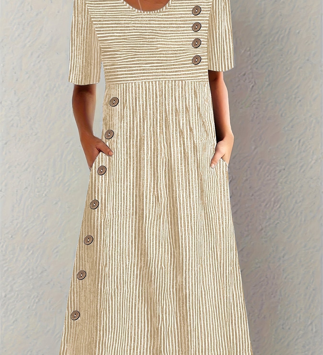 Triona | Striped Midi Dress