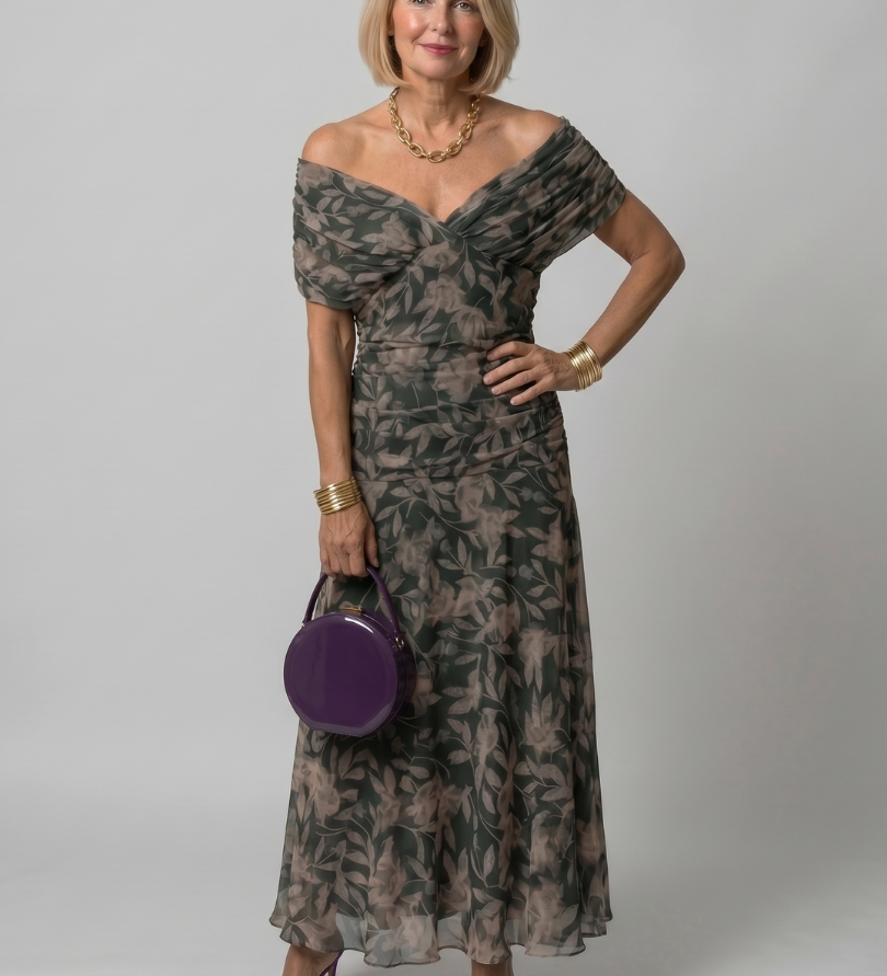 Sorcha - Watercolour Floral Midi Dress