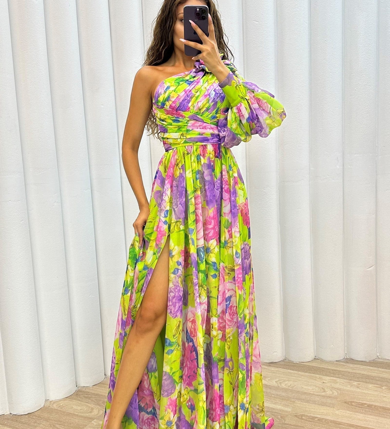 Dervla - One-Shoulder Floral Dress