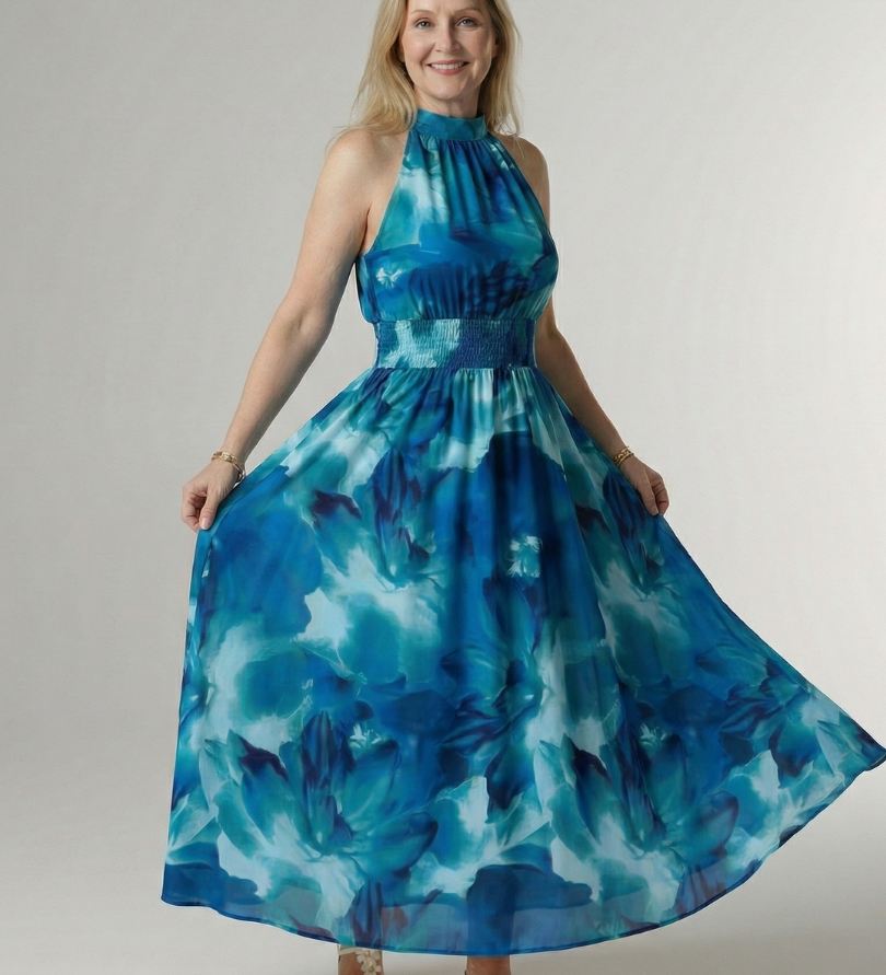 Caoimhe - Floral Halter Maxi Dress