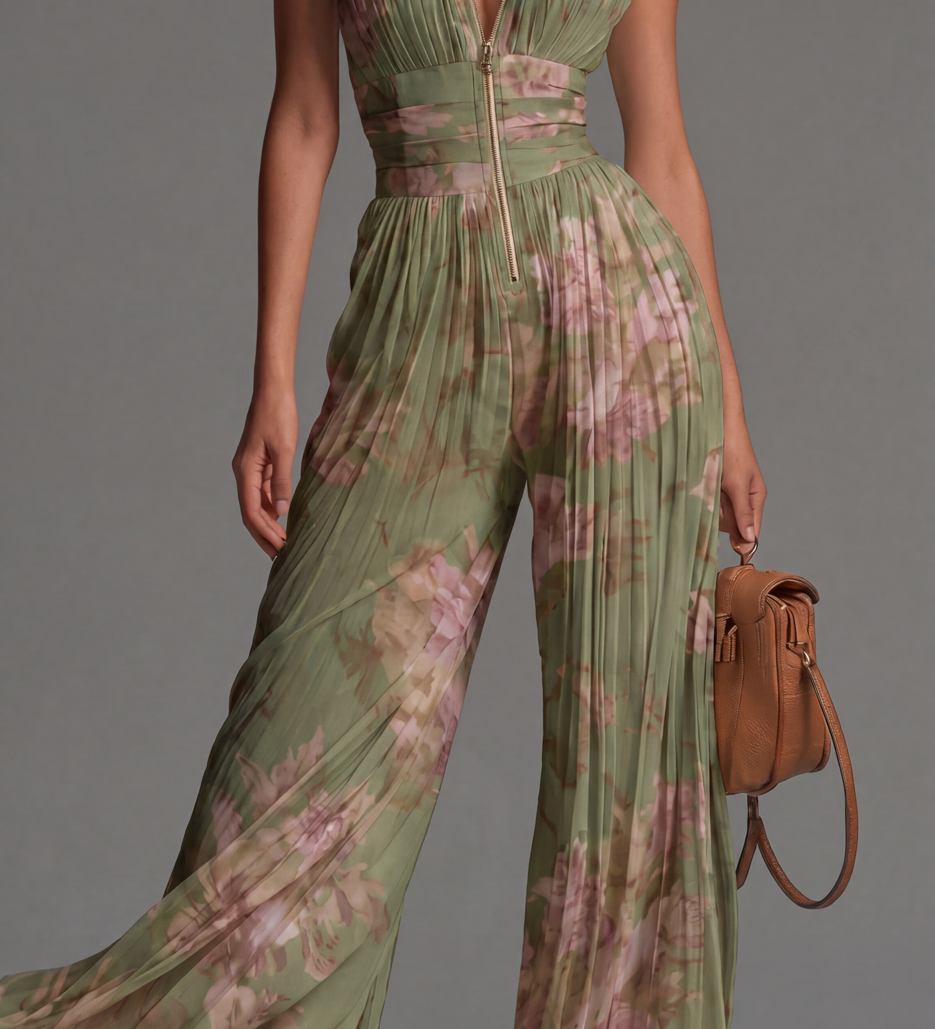 Caoimhe | Floral Pleated Jumpsuit