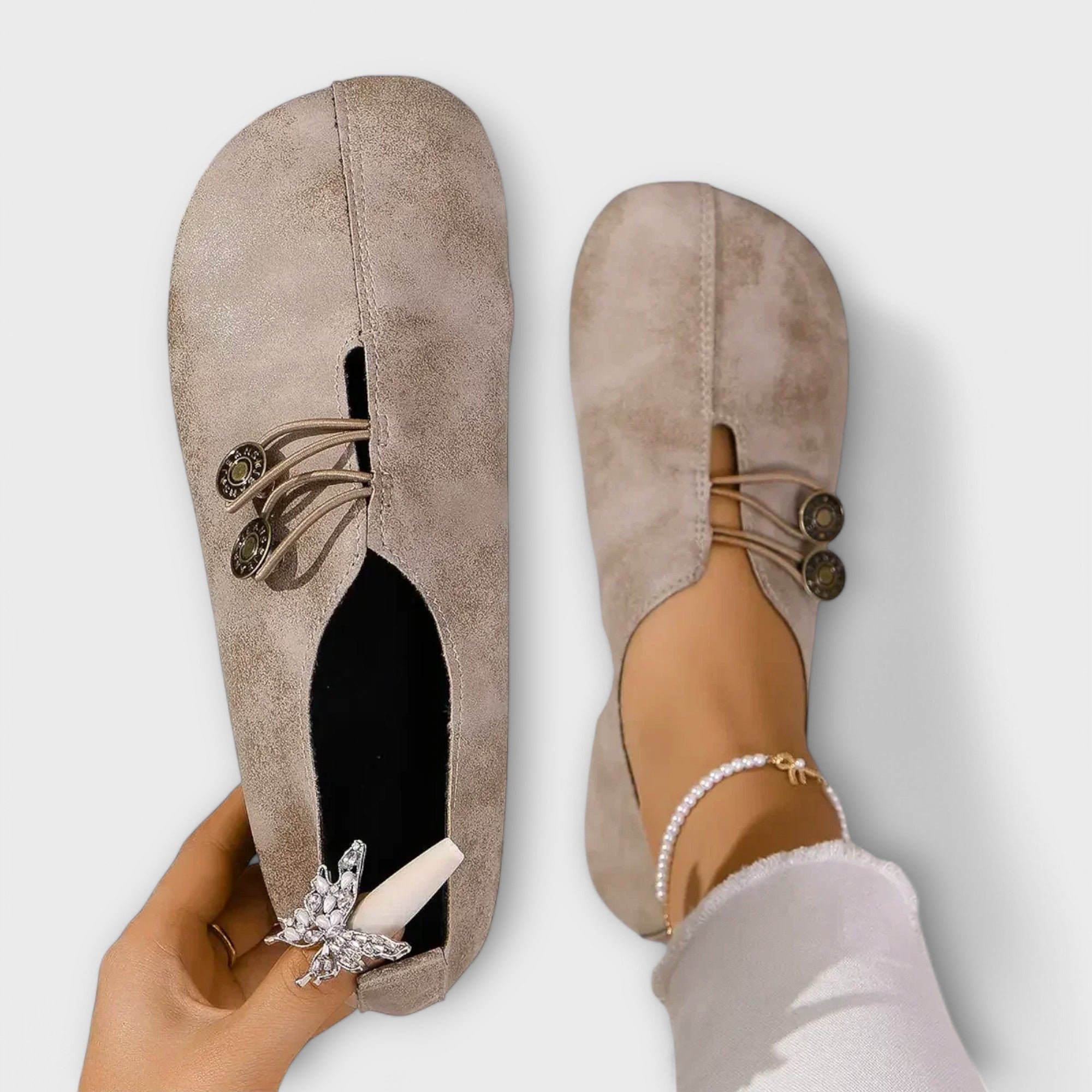 Dervla - Leather Ballerina Flats