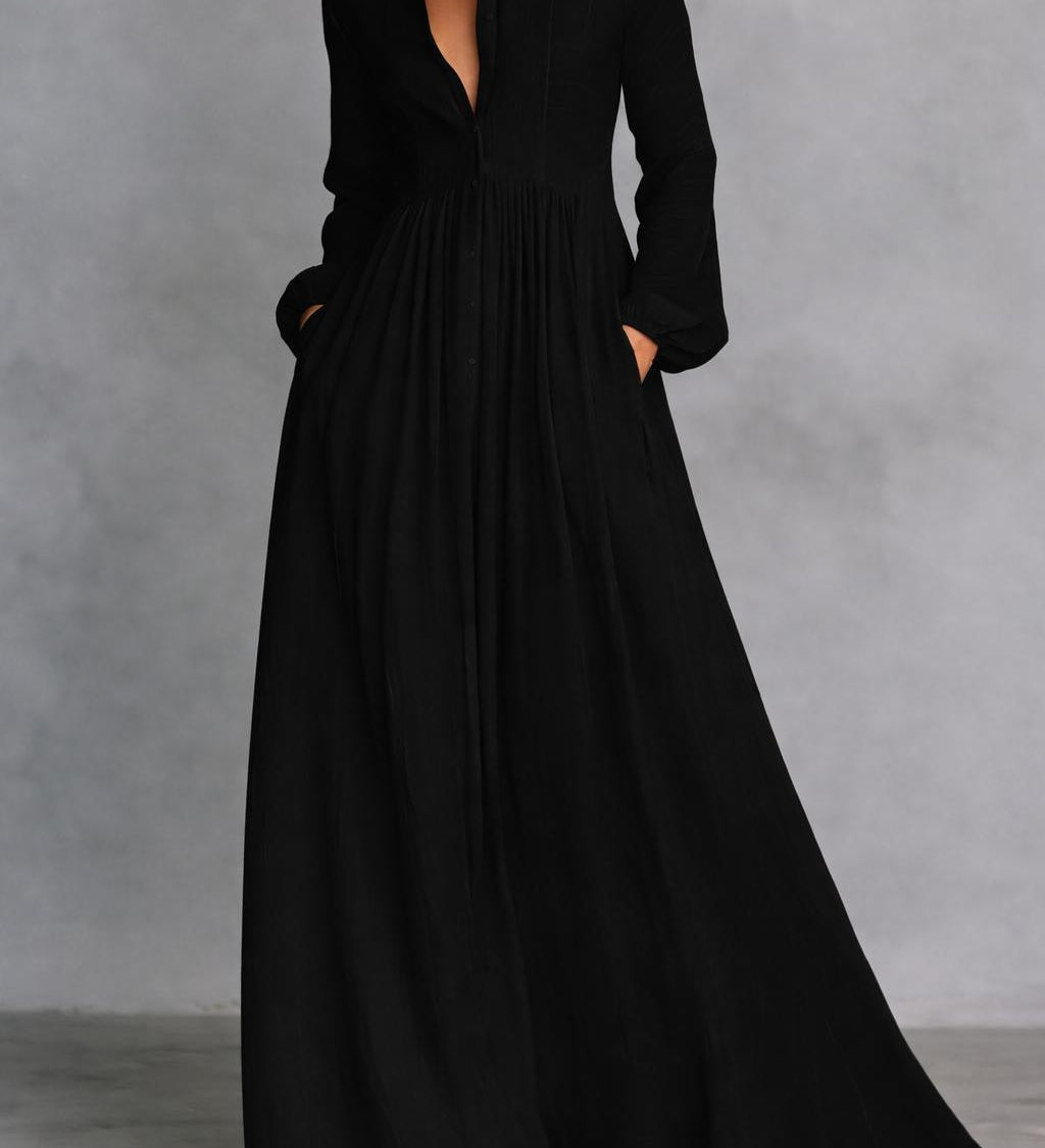 Saorla | Front-Button Maxi Dress