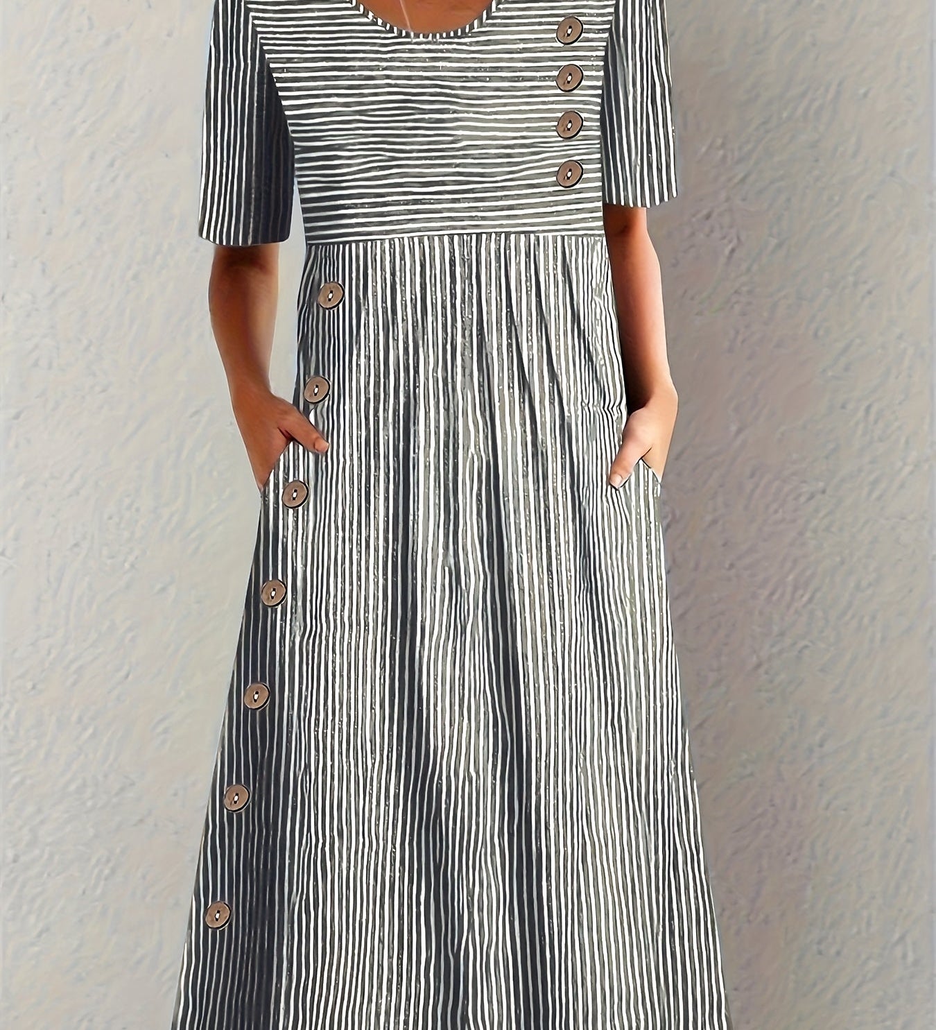 Triona | Striped Midi Dress