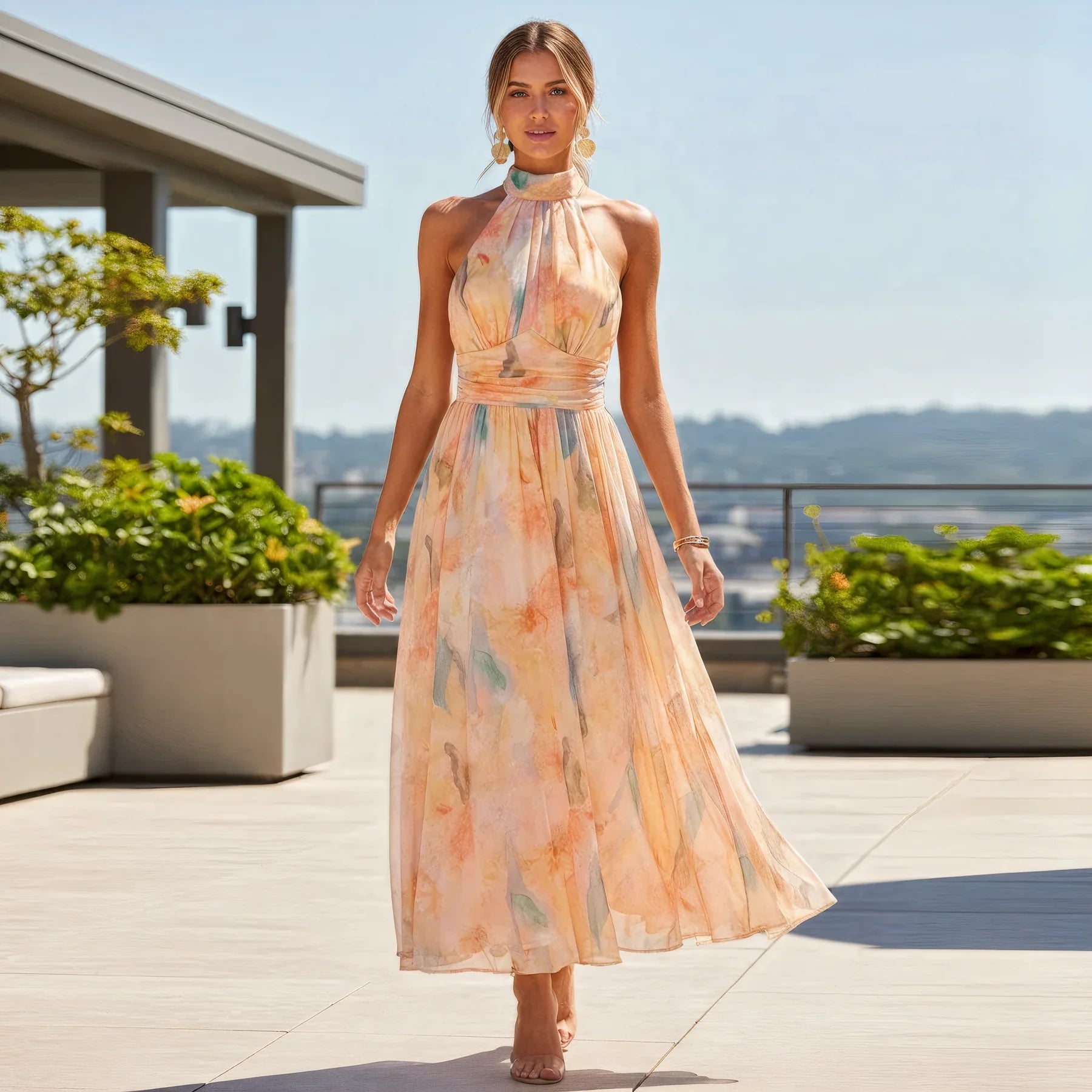 Esa | Halter Print Dress