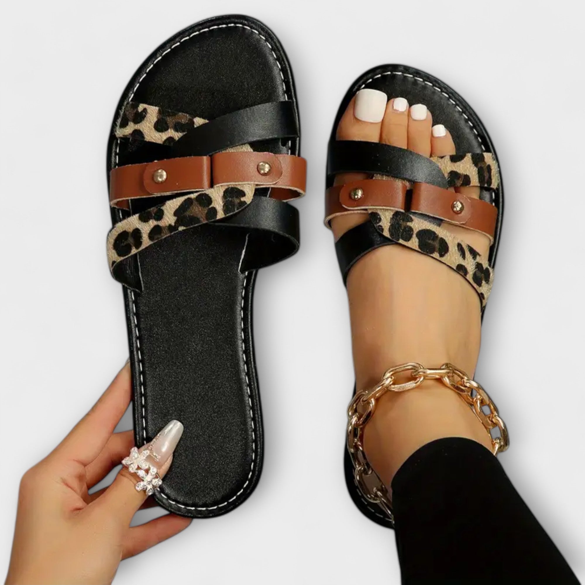 Síle - Leopard Print Sandals