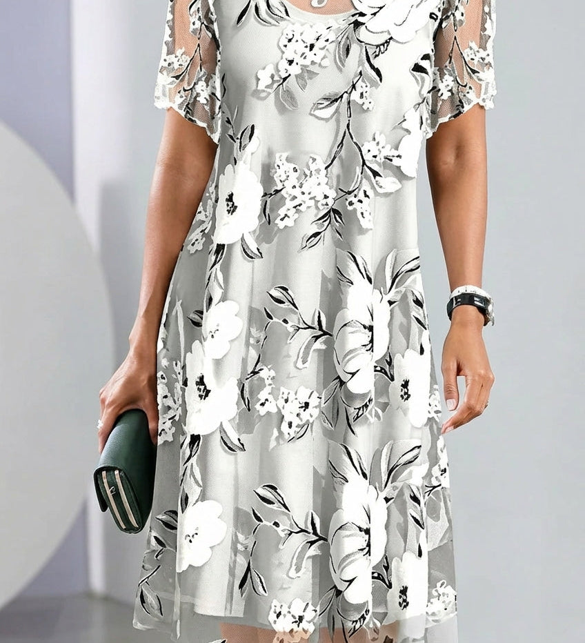 Easa | Floral Chiffon Dress